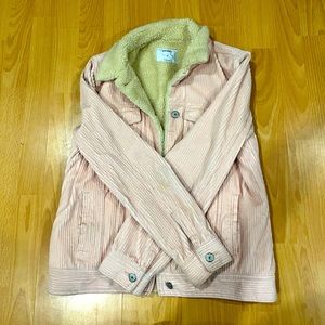 Pink corduroy jacket with fleece lining
